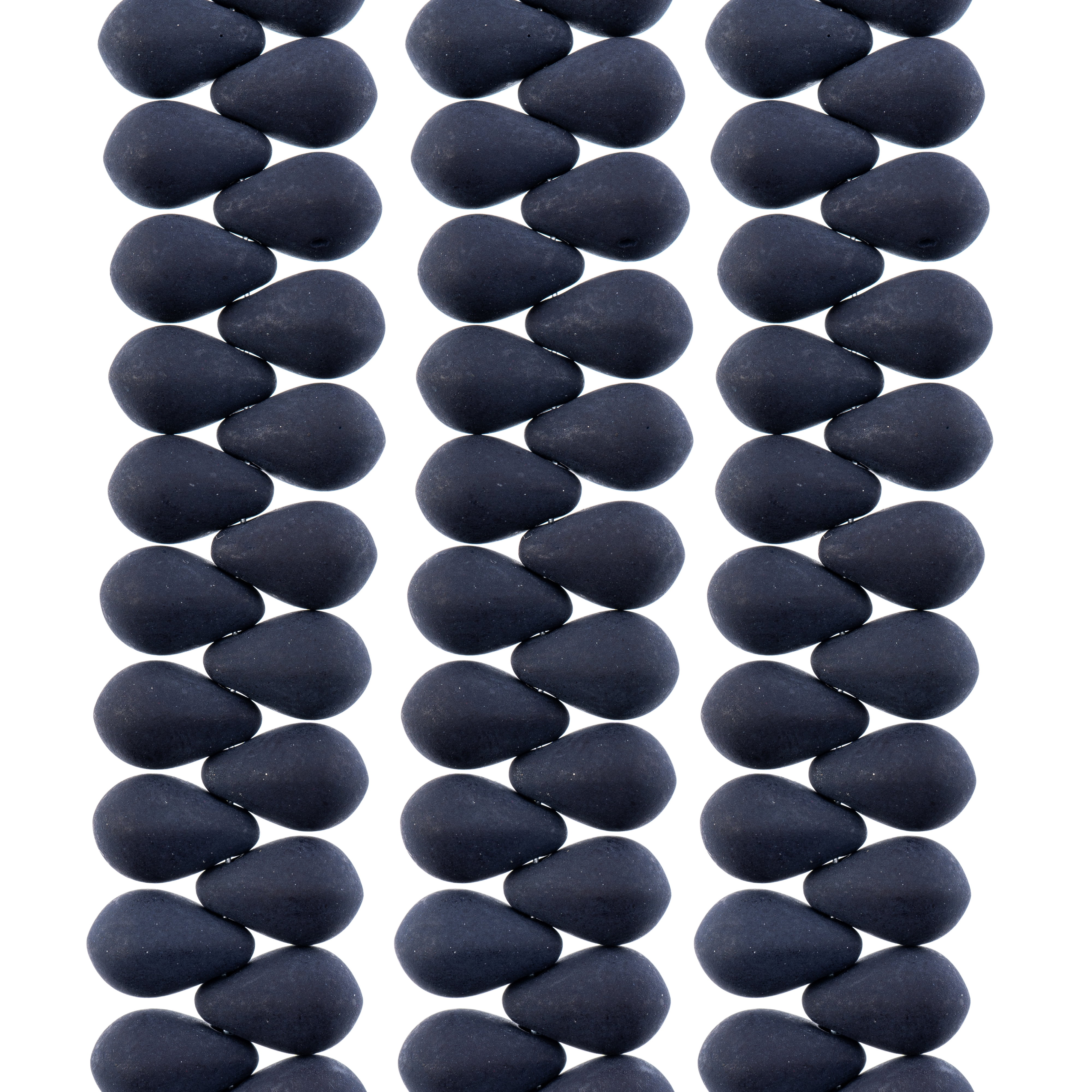 114pcs John Bead 6x9mm Czech Glass White Alabaster Black Teardrop Bead Strands for DIY Jewelry Making Crafts