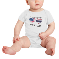 thumbnail image 2 of 50% Thai + 50% American = 100+% Cute Baby Bodysuits Newborn Clothes (White, 0-3 Months), 2 of 5