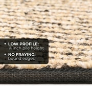 Set of 15 Skid-Resistant Carpet Stair Treads - Black Ripple - 8 Inches X 30 Inches