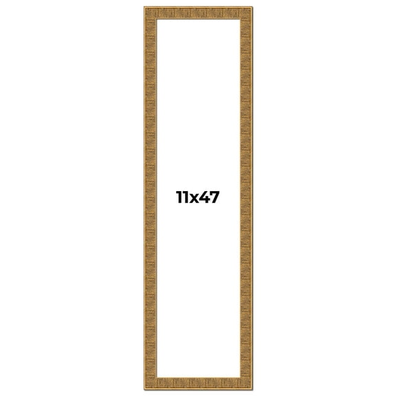 11x47 Frame Black and Gold Distressed Solid Wood Sonoma Picture Frame | 1.625 Inch Moulding Width |