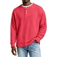 thumbnail image 5 of Mens Waffle Henley Shirt Long Sleeve Button Pullover Lightweight and Stretchy Knit Top for Casual and Smart Style 2026 Wine S, 5 of 8