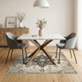 thumbnail image 3 of ODIKA 5'x7' Washable Area Rug Oushak Vintage Medallion With Distressed Floral Corner Motifs for Guest Room, Lounge, Apartment, Non-Slip Low Profile, Stain Resistant, 3 of 7