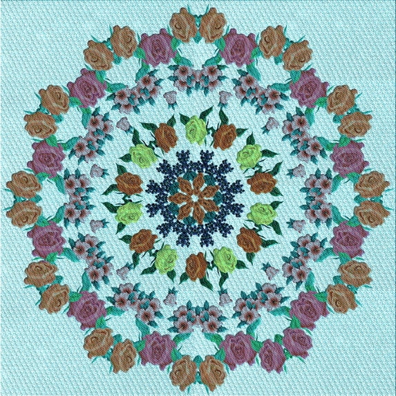 Ahgly Company Indoor Square Patterned Tron Blue Area Rugs, 5' Square