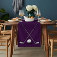 thumbnail image 2 of Golf Ball Club Table Runner - 120 Inch Long, Kitchen Dining Table Runner Dresser Scarves, Sports Abstract Vintage Purple Farmhouse Decor for Coffee Tables Wedding Party Banquet, 2 of 7