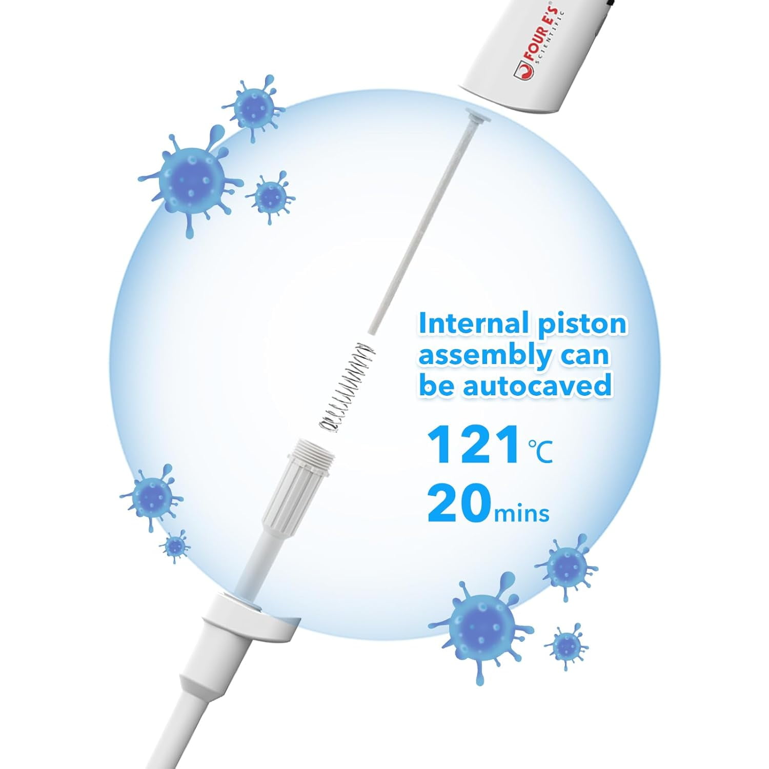 FOUR E's Scientific 0.1-2μL Pipette, High Accurate Single-Channel Pipettor, Adjustable Variable Volume Micropipette for Laboratory