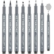 Hethrone Hand Lettering Pens - Micro Pens Calligraphy Pens for Beginners, Artist, Black Ink 8 Size for Bullet