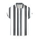 thumbnail image 3 of Camisas Hombre Hombres manga corta primavera verano casual rayas impresas camisas top blusa camisas (Black, L), 3 of 4