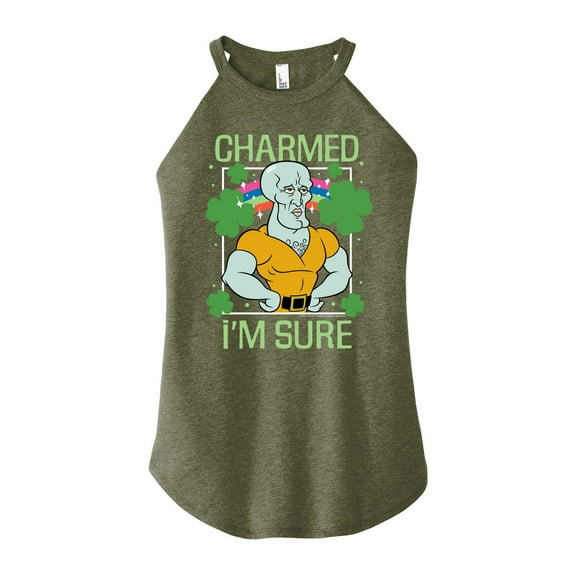 SpongeBob SquarePants - Charmed I'm Sure - Juniors High Neck Tank Top