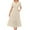 Beige, variant on VEKDONE Women's Casual Printed Pleated Elastic Waist Sleeveless V-Neck Dress Green L