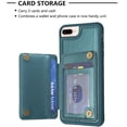 thumbnail image 4 of Dteck for iPhone 7 Plus / 8 Plus Card Holder Back Case with Pockets, Premium PU Leather ID Cash Credit Slots Magnetic Kickstand Flip Folio Slim Hard Protective Cover, green, 4 of 7