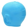 thumbnail image 3 of Gorro de natación de silicona impermeable con protección para los oídos, 3D, gran elasticidad, para cabello largo, para adultos, color azul claro, 3 of 14