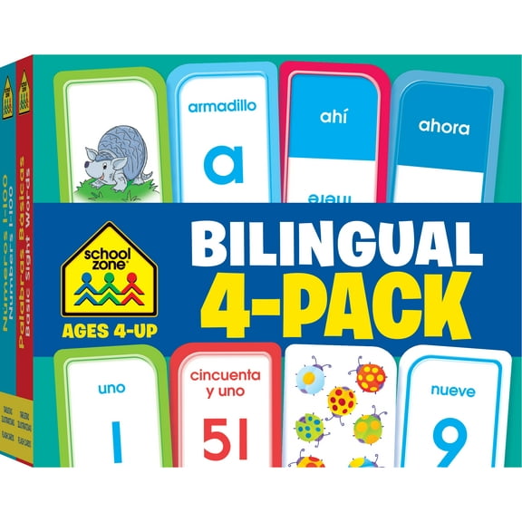 School Zone Bilingual Spanish/English Flash Cards 4-Pack