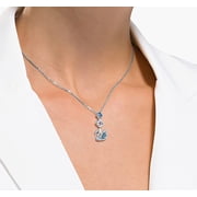 Swarovski Dazzling Silver/Blue Swan Necklace