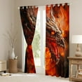 thumbnail image 3 of Fire Dragon Curtains & Drapes Magical Dragon 30%-50% Blackout Curtains Mythical Animals Pattern Curtains Style Window Curtains 38Wx45L, 3 of 6