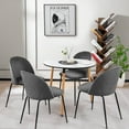 thumbnail image 4 of Gymax Upholstered Velvet Dining Chair Set, Grey (Set of 2), 4 of 9