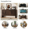 thumbnail image 6 of Oufan Retro Sideboard Buffet Cabinet with Storage, with Adjustable Shelves and Long Handles, 4-Door Wood Sideboard for Kitchen, Dining Room and Living Room , 59 x 33.2 x 15.7 inch, Blue, 6 of 10