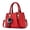 Claret, variant on Geometric Embossed Ladies Top Handle Handbag, Convertible Crossbody Shoulder Purse with Decorative Pom Pom Charm, Casual Fashion Satchel Bag