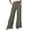 Army Green, variant on Womens Wide Leg Pants Elastic Waist Full Length Relaxed Fit Solid Color Side Pockets Draped Design Athleisure Chic Casual Elegant Pants