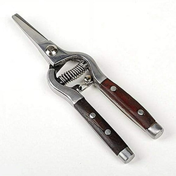Voyager Tools 8" Stainless Steel Grape Pruning Shear with Rosewood Handle
