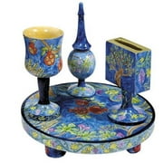 Judaica Kingdom SF-GHM-8108 Handmade Glass Menorahs - Seven Species Menorah