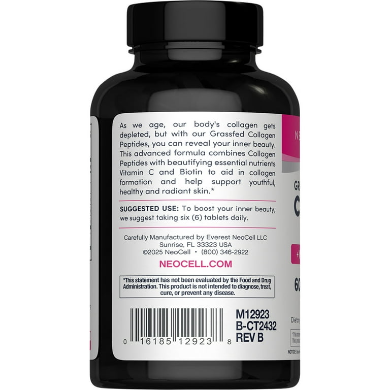 NeoCell Grassfed Collagen Peptides +Vitamin C & Biotin 6000mg 90