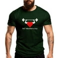 thumbnail image 2 of UVEASISHA Valentines Day Short Sleeve T Shirts for Men Funny Heart Print Crewneck Graphic Tees Regular Fit Casual Gym Workout Shirt Army Green 3XL, 2 of 7