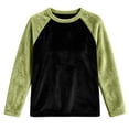 thumbnail image 4 of Color Block Fleece Sweatshirts for Women, Crewneck Long Sleeve Basic Tees, Women'sSize S-2XL, 4 of 4