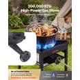 thumbnail image 3 of VEVOR Single Burner Outdoor Propane Gas Stove, 200,000 BTU Propane LPG Gas Camping Stove, Heavy Duty Carbon Steel Outdoor Cooker, with Shield & 20 PSI Regulator, for BBQ Camp Home Patio Seafood Boil, 3 of 9