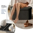 thumbnail image 5 of StorageBud Storage Ottoman Bench, 30 Inch Storage Bench for Bedroom End of Bed, Foldable Large Ottoman Foot Rest, Entryway Bench with Storage, Boucle Oval Storage Chest Max 660lbs, Black, 5 of 5