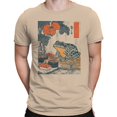 thumbnail image 2 of Smartprints Frog with Sushi and Flower Art Men's T-Shirt Natural, Cotton, S, 2 of 3
