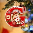thumbnail image 5 of JeashCHAT Initial Letter Christmas Ornaments, Red Christmas Initial Ornaments Cute Reindeer Pendant Christmas Tree Hanging Decorations Xmas Gifts (G), 5 of 5