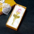 thumbnail image 4 of Nmdmisc Valentine's Day Crystal Rose Mini Glass Flower Eternal Love Artificial Flowers Wedding Party Gift Room Ornament Office Desktop Feng Shui Decoration (Pink), 4 of 7