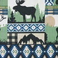 thumbnail image 2 of Estate View™ Moose Lodge Light Filtering Rod Pocket Curtain Panel Pair, 38"x84", Green Black, 2 of 8