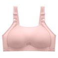 thumbnail image 2 of YWDJ Comfy Bras for Womens Back Closures Comfy Bras No Underwire Lounge Bras Adjustable Straps Full Coverage Push up Wrap Comfortable Bras Padded Comfort Bras Solid Bras Pink L, 2 of 3