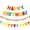 Blue Orange, variant on CANREVEL Pre-Strung 3D Rainbow Happy Birthday Banner, 3 PCS Happy Birthday Felt Sign, Pom Pom Garland, Triangle Fabric Bunting, Colorful Reusable Birthday Decorations for Women Men Girls Boys, Multi