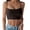 Brown, variant on Women Solid Color Sleeveless Halter Top Thin Strap Basic Daily Casual Halter Tops for Women Versatile Top Brown,M