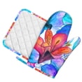 thumbnail image 2 of Disketp Bright Flowers Oven Mitts And Potholders Bbq Gloves-Oven Mitts And Pot Holders With Recycled Infill Silicone Non-Slip Cooking Gloves For Cooking Baking Grilling, 2 of 9
