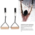 thumbnail image 4 of Pull Up Handle Strength Trainer, Portable Muscle Group Building Arm Strength Training Wooden Gymnastic Rings  for Home Outdoor Exercise, 4 of 7