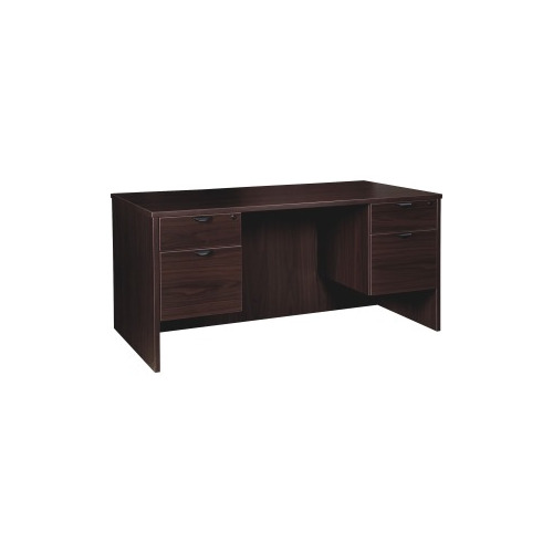 Lorell Prominence 2.0 Espresso Laminate Box/File DoublePedestal Desk