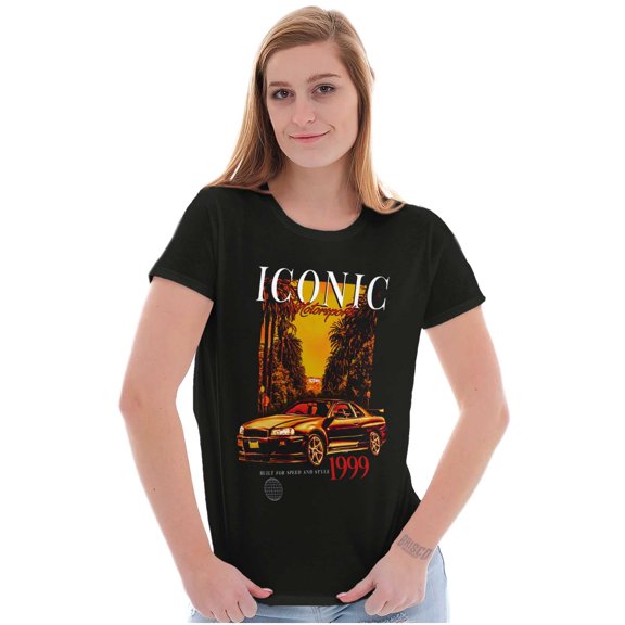 Iconic Speed Motorsports Muscle Car Womens Slim Fit Graphic Tee Brisco Brands S