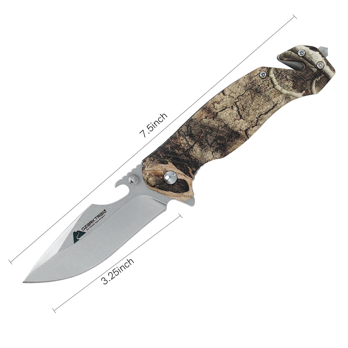 Ozark Trail 4.5 inch Folders for Camping Brown Liner Lock Stainless Steel  Pocket Knife for Outdoors 
