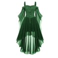 thumbnail image 1 of NMMUED Costumes d'Halloween Femmes Cadeaux d'Halloween pour Femmes Robe à Manches Évasées Costume Renaissance Femmes Robes Maxi Robe Victorienne pour Femmes Tenues d'Halloween pour Femmes Vert 5TG, 1 of 2