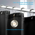 thumbnail image 6 of GourmetG Black Shower Curtain Thick 240GSM, Fabric Shower Curtain with Waffle Weave, Bathroom Shower Curtains, Hotel Quality Heavy Duty, 72 x 72 Inches, 6 of 15