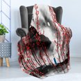 thumbnail image 4 of Chinese Soft Flannel Fleece Throw Blanket, Mystic Cloudy Nighttime Illustration, Cozy Plush for Indoor and Outdoor Use, 60" x 80", Vermilion Dark Grey, by Ambesonne, 4 of 5