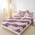 thumbnail image 4 of Homewish Pink Polkadot 4pcs King Sheet Set, Leopard Cheetah Print Bedding, 4 of 7