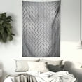 thumbnail image 4 of Grey Tapestry, Wire Fence Design Netting Display with Diamond Plate Effects Chrome Kitsch Motif Print, Wall Hanging for Bedroom Living Room Dorm Decor, 40W X 60L Inches, Silver, by Ambesonne, 4 of 5