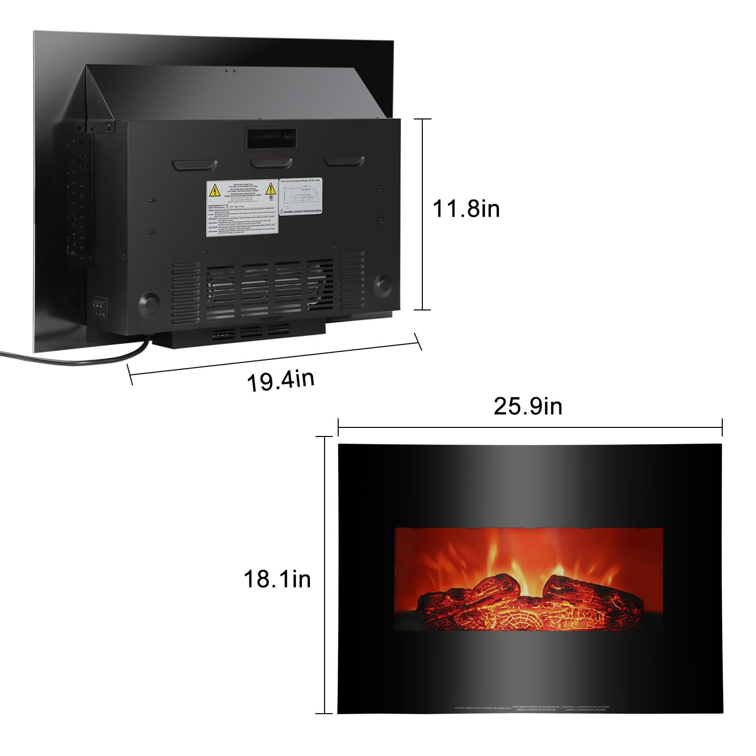 Ktaxon Electric Wall Mounted Fireplace Heater W Adjule Heating Ktaxon Electric Wall Mounted Fireplace Heater W Adjule Heating Csa Listed Com
