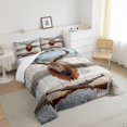 thumbnail image 3 of Deer Hunting King Comforter&nbsp;Set for Boys,Shotgun Quilt Western Bedding Set Retro Grey Lodge Cabin Rustic Antler Duvet Insert Woodland Wildlife Moose Elk Reindeer Farmhouse Decor, 3 of 6