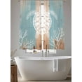 thumbnail image 5 of Summer Nautical Sheer Curtains 2 Panels Set White Sea Turtle Coral Silhouette Wood Grain Sheer Window Curtains Light Filtering Rod Pocket Voile Drapes for Bedroom Living Room 52"X72", 5 of 9