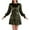 Green, variant on IWRICH Women's Fall Winter Crushed Velvet Dress Long Sleeve Crew Neck Elastic Smocked A-Line Tiered Ruffle Mini Dress Red XL